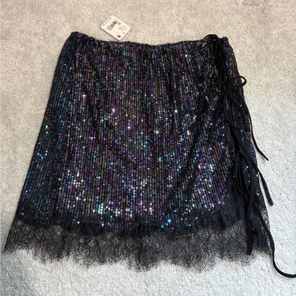 NWT Free People Gold Rush Sequin Half Slip Skirt, Size Medium